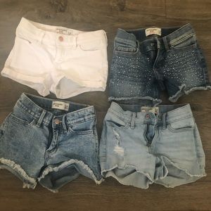 Bundle of 4 Abercrombie Kids jean shorts size 7/8